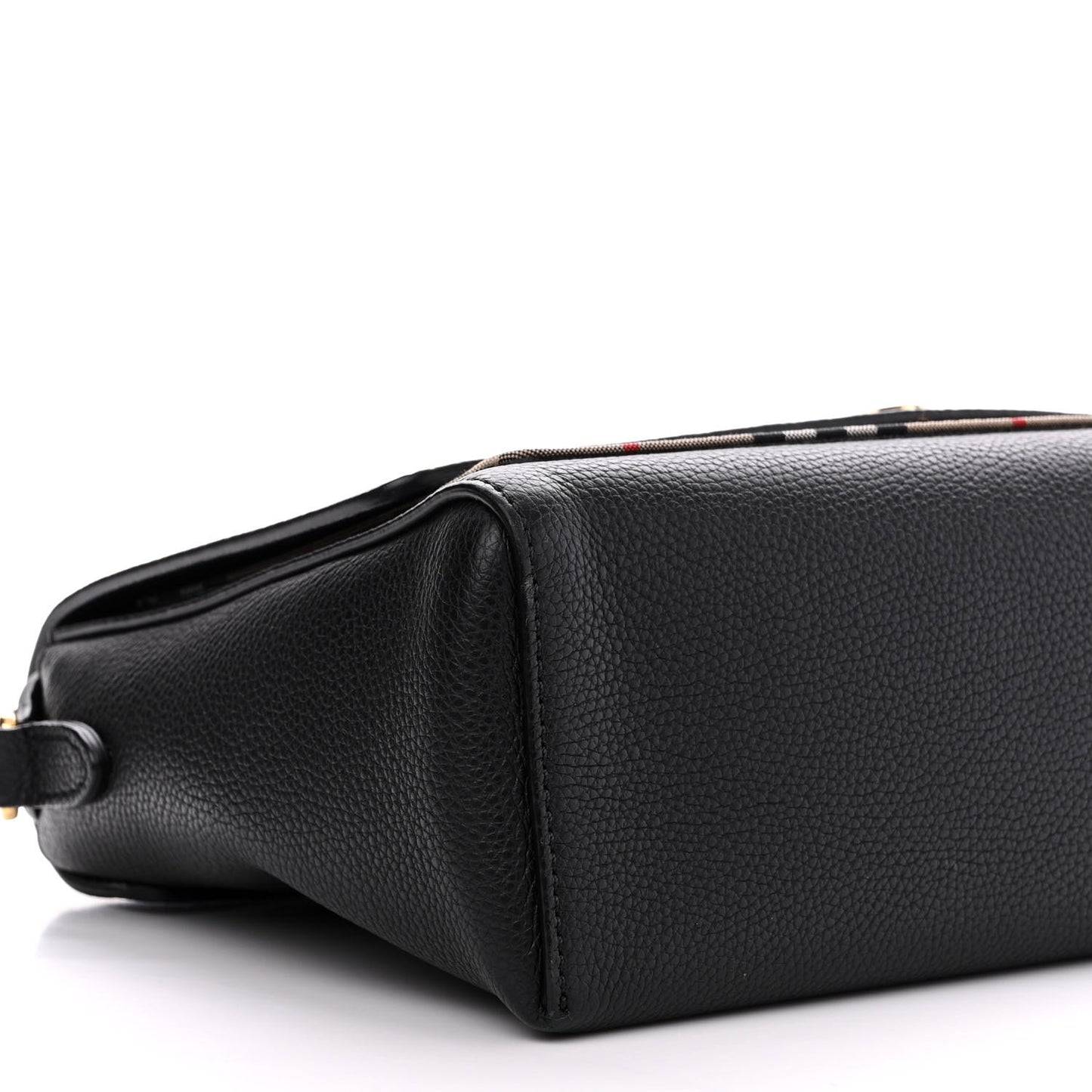 Grainy Calfskin Vintage Check Note Crossbody Bag Black
