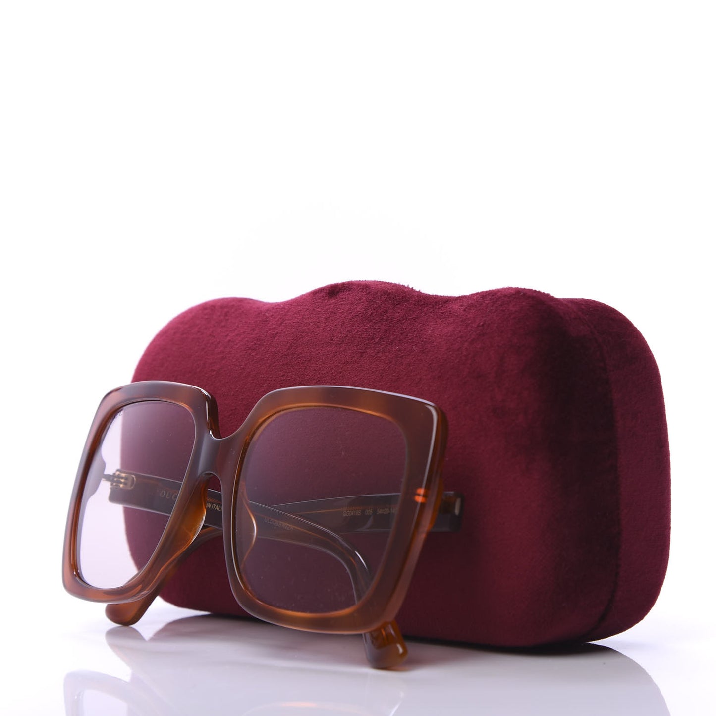 Square Frame Crystal Sunglasses GG 0418S Tortoiseshell