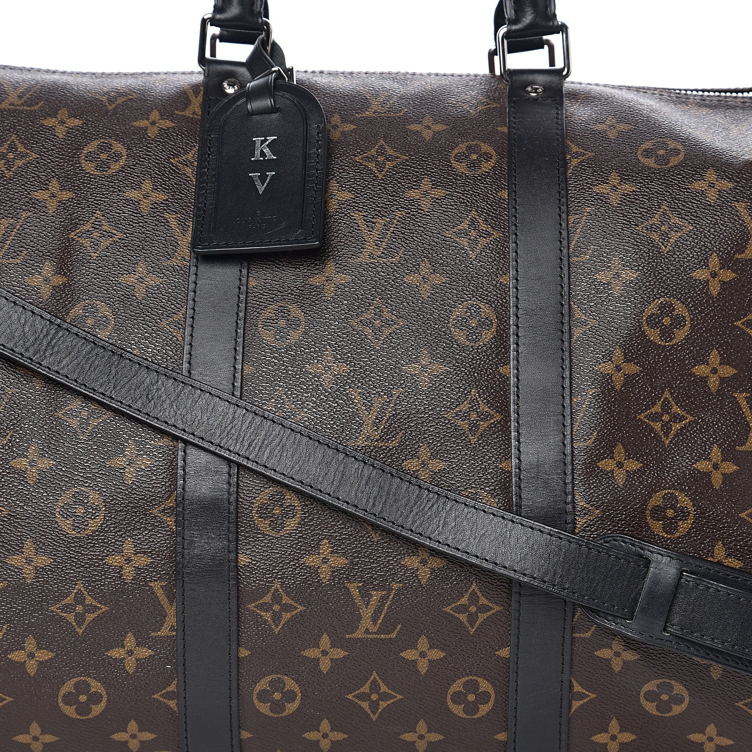 Louis Vuitton Monogram Macassar Keepall Bandouliere 55 10 of 10