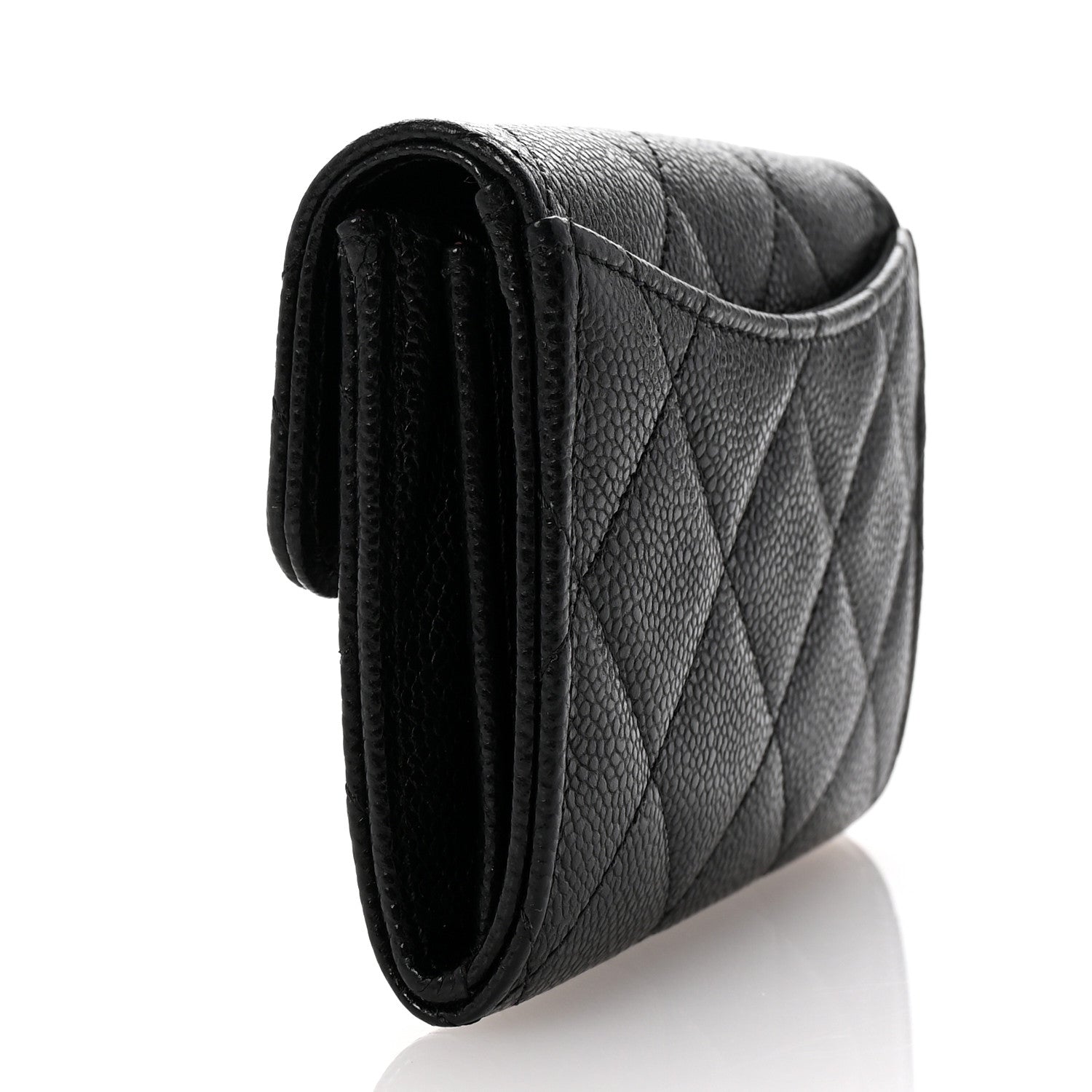 Chanel Caviar Quilted Flap Card Holder Wallet Black 3 of 9