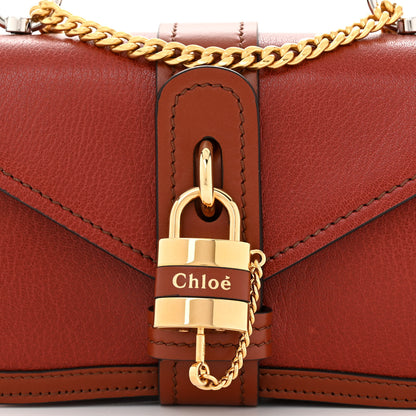 Chloe Shiny Goatskin Calfskin Mini Aby Chain Shoulder Bag Sepia Brown 8 of 12