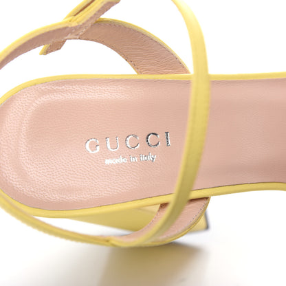 Gucci Calfskin GG Marmont Ankle Wrap 30/115mm Platform Sandals 37 Banana 8 of 10