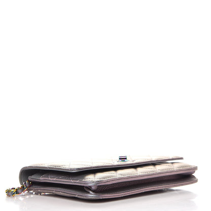Chanel Iridescent Lambskin Quilted Reissue Wallet On Chain WOC Light Purple 4 of 8