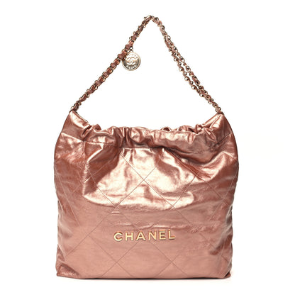 Chanel Metallic Calfskin Quilted Chanel 22 Copper 1 of 12