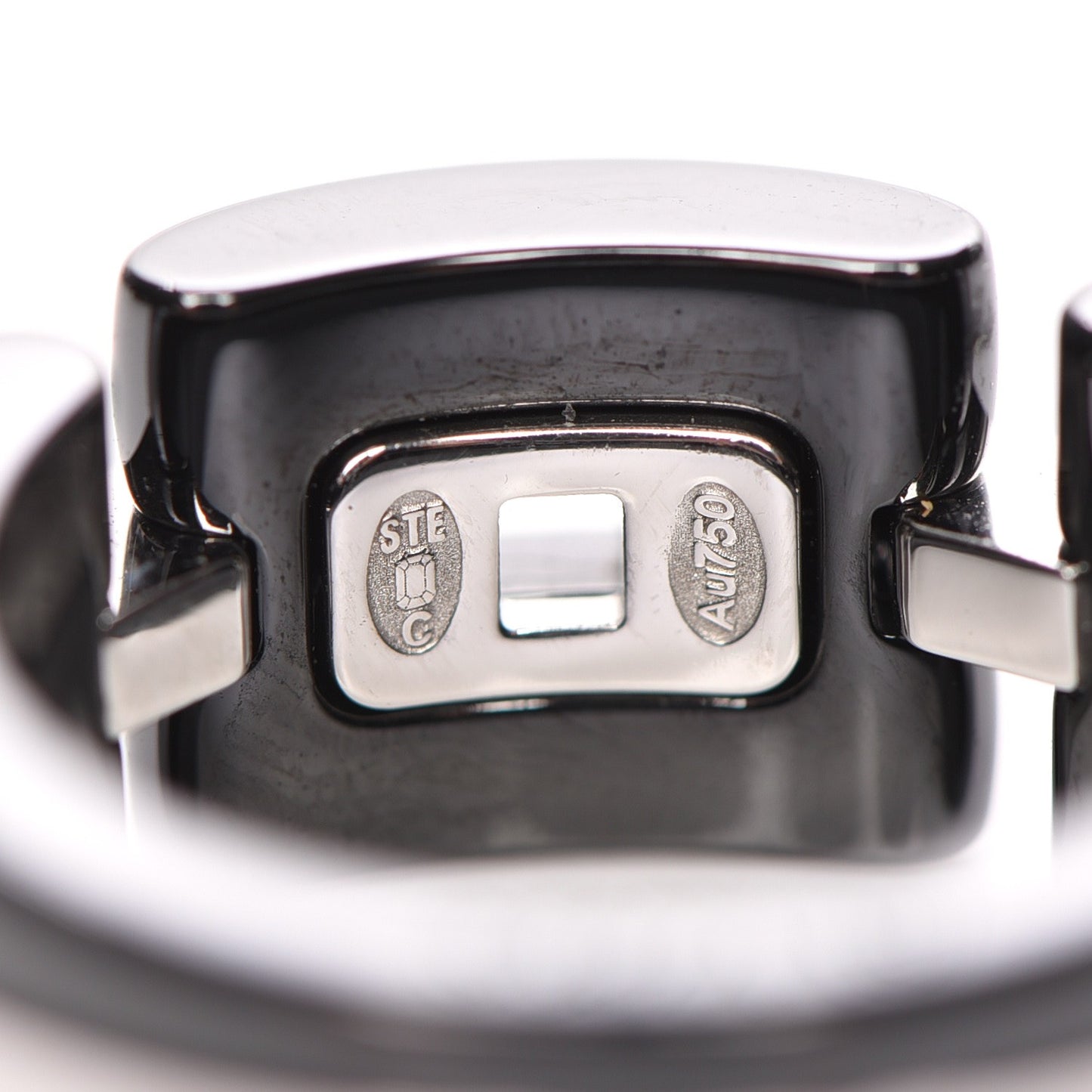 18K White Gold Diamond Ceramic Medium Ultra Ring 57 8 Black