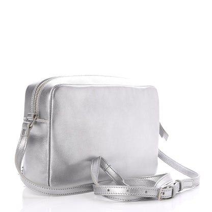 Saint Laurent Metallic Calfskin Monogram Small Lou Camera Bag Silver 3 of 7
