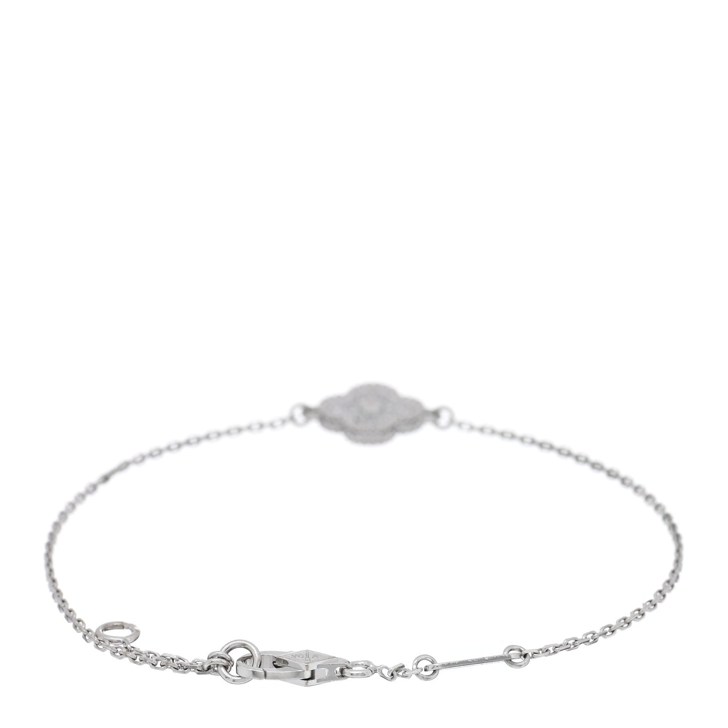 18K White Gold Diamond Sweet Alhambra Bracelet