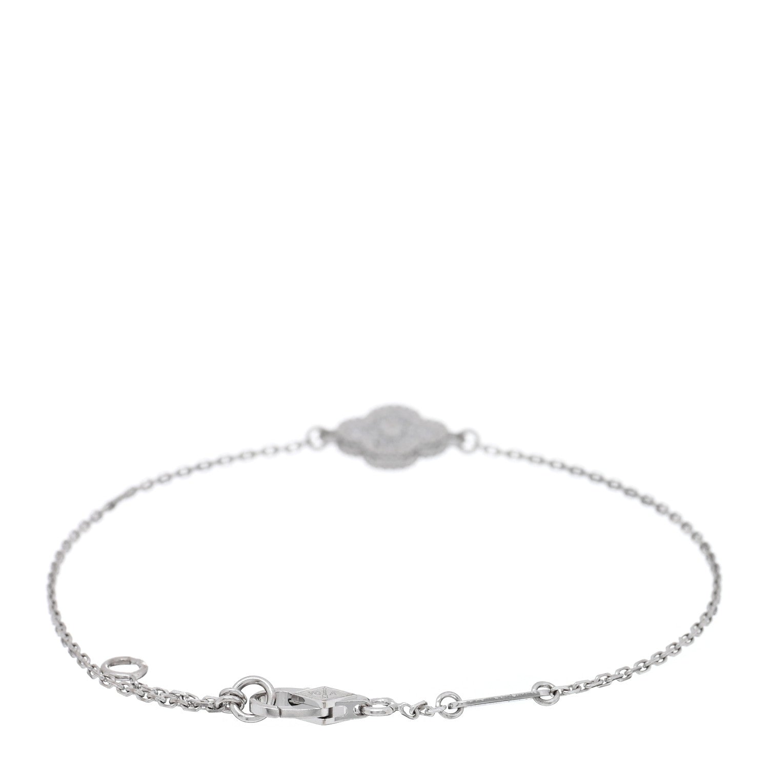 Van Cleef & Arpels 18K White Gold Diamond Sweet Alhambra Bracelet 2 of 3
