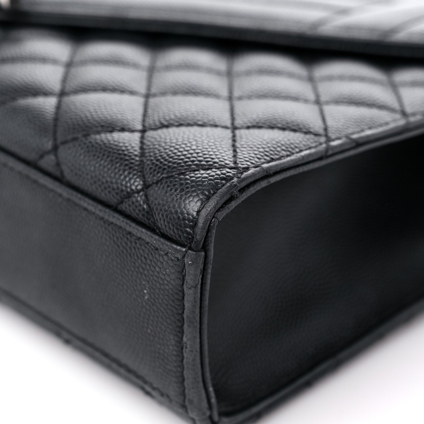 Grain De Poudre Textured Mixed Matelasse Triquilt Medium Monogram Satchel Black