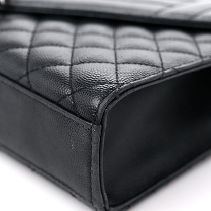 Saint Laurent Grain De Poudre Textured Mixed Matelasse Triquilt Medium Monogram Satchel Black 9 of 18