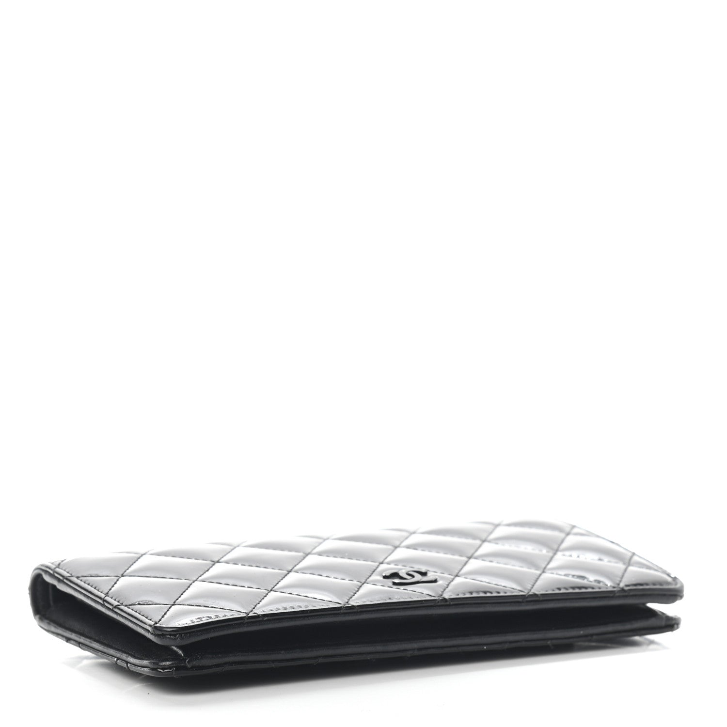 Chanel Patent Calfskin Quilted Yen Wallet Black 4 of 8