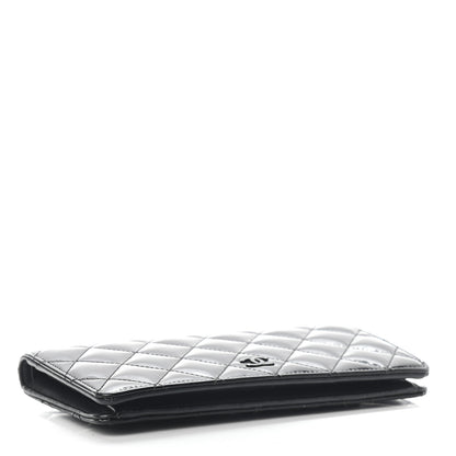 Chanel Patent Calfskin Quilted Yen Wallet Black 4 of 8