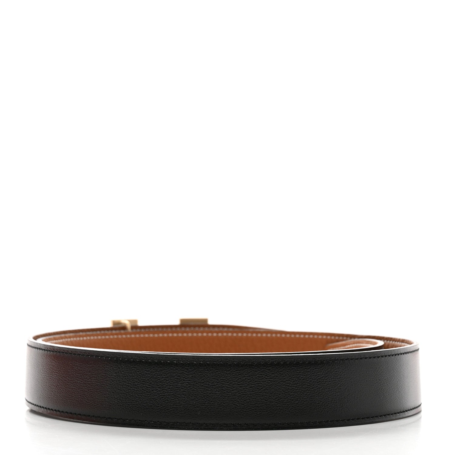 Hermes Box 135 Togo 32mm Faubourg H Belt 95 38 Black Gold 2 of 7