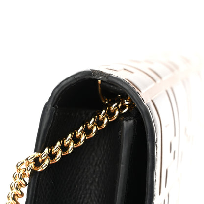 Fendi Vitello Cruise F is Fendi Bi-Color FF 1974 Embossed Medium Envelope Wallet On Chain Black Maya 10 of 10