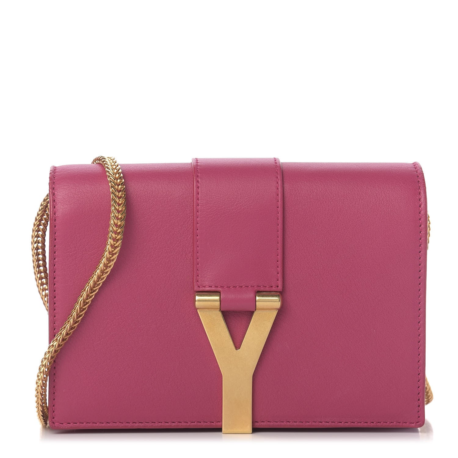 Saint Laurent Calfskin Small Classic Y Satchel Fuchsia 2 of 14
