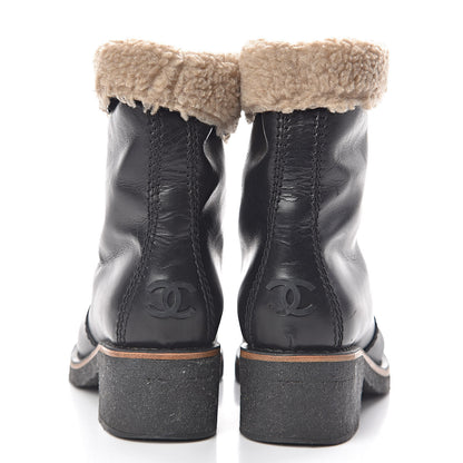 Chanel Shearling Calfskin Short Boots 37 Black 5 of 12