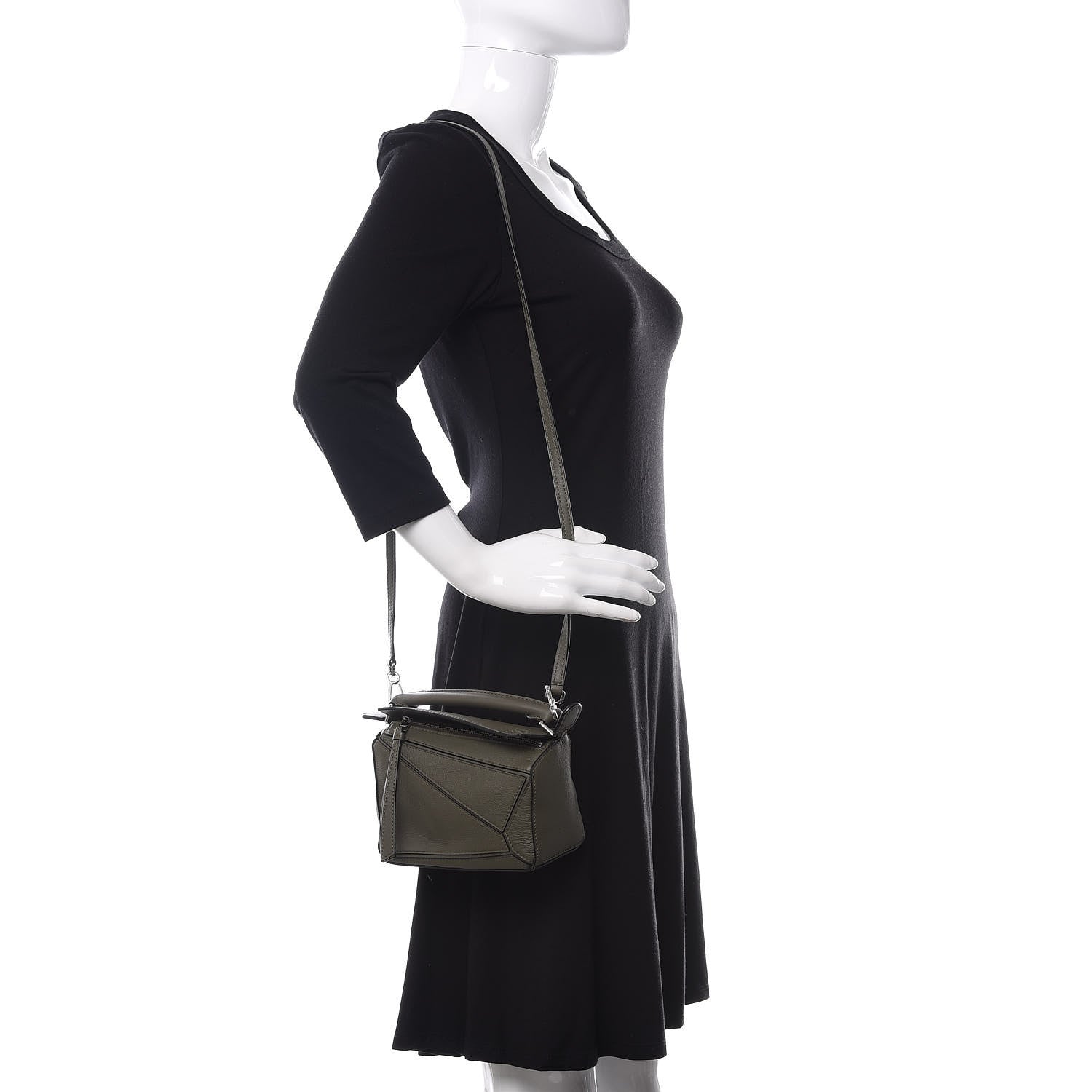 Loewe Calfskin Mini Puzzle Bag Khaki Green 2 of 9