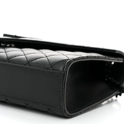 Saint Laurent Grain De Poudre Textured Mixed Matelasse Triquilt Medium Monogram Monochrome Satchel Black 10 of 10