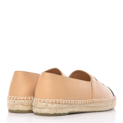 Chanel Lambskin CC Espadrilles 39 Beige Black 4 of 10