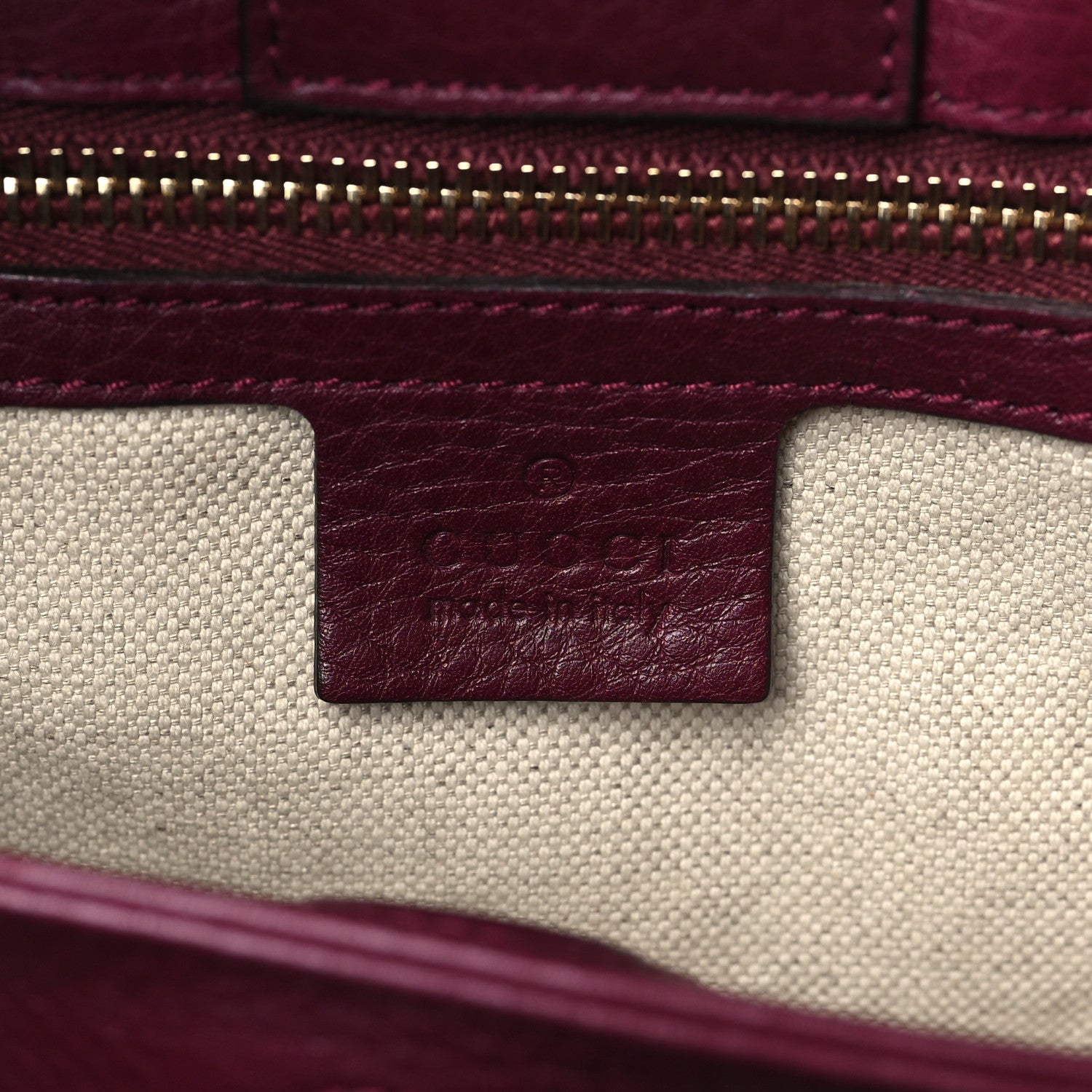 Gucci Calfskin Small Bamboo Shopper Tote Burgundy 6 of 9
