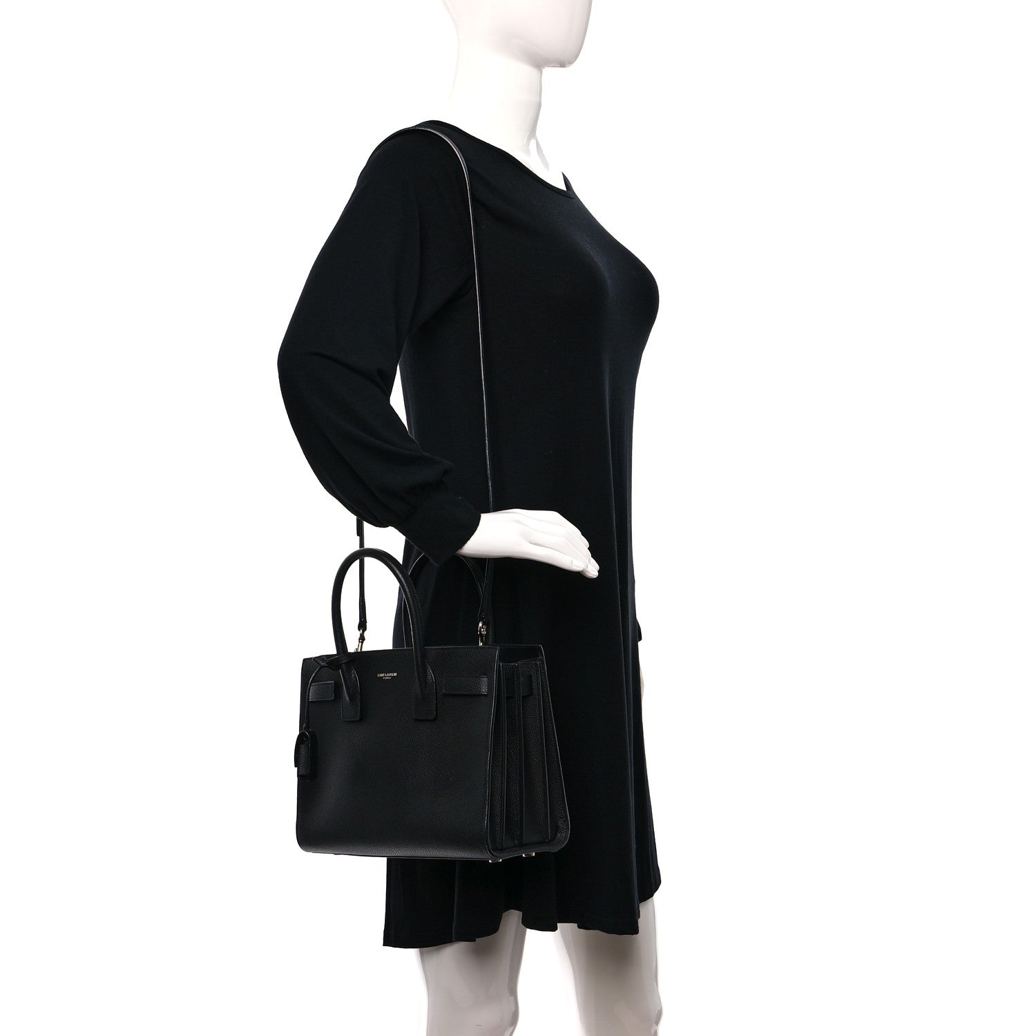 Saint Laurent Grained Calfskin Baby Sac De Jour Black 2 of 9