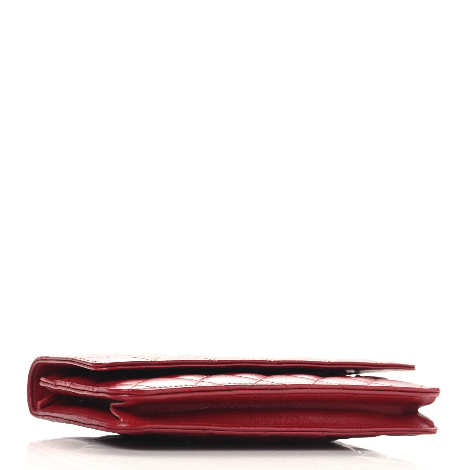 Chanel Lambskin Quilted Wallet On Chain WOC Red 4 of 11
