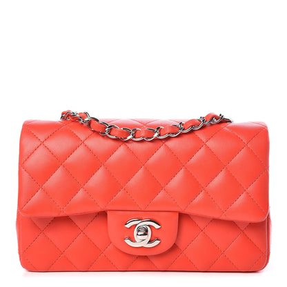 Chanel Lambskin Quilted Mini Rectangular Flap Red 1 of 12