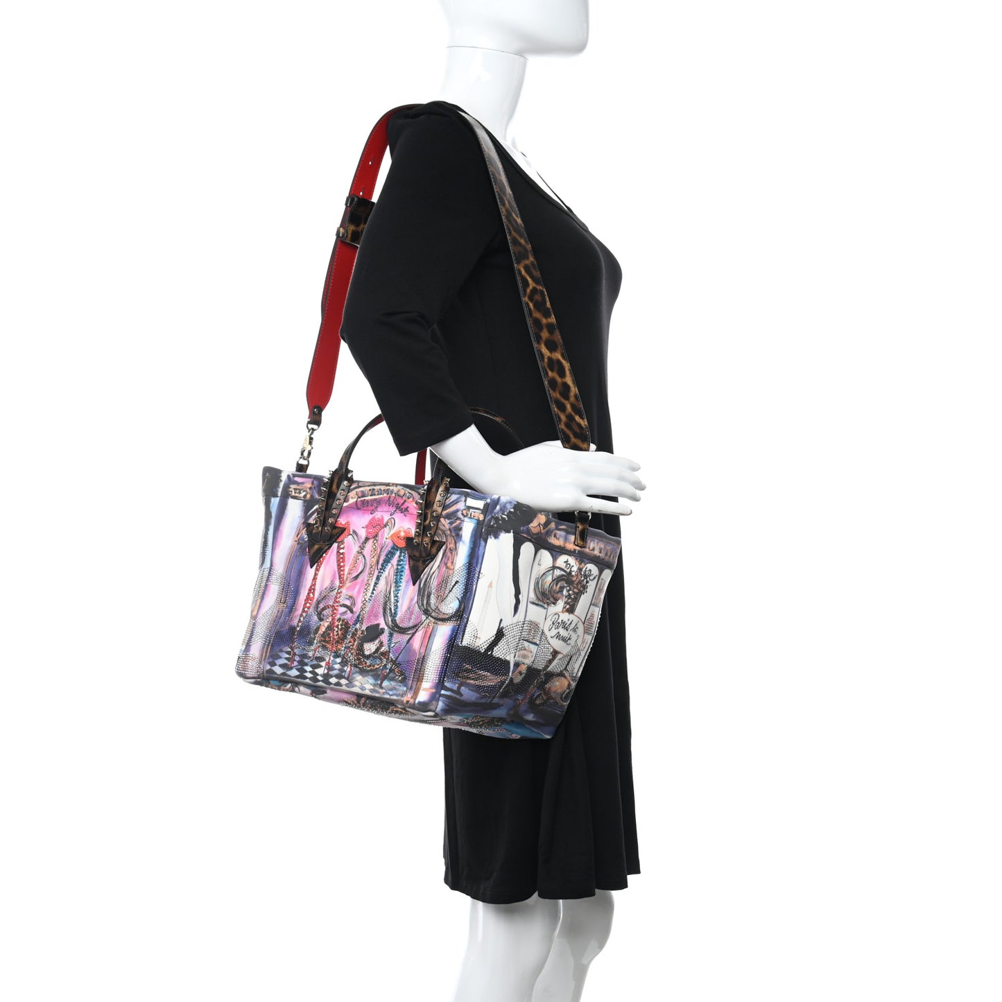 Neoprene Cabaraparis Spikes Small Tote Leopard Multicolor