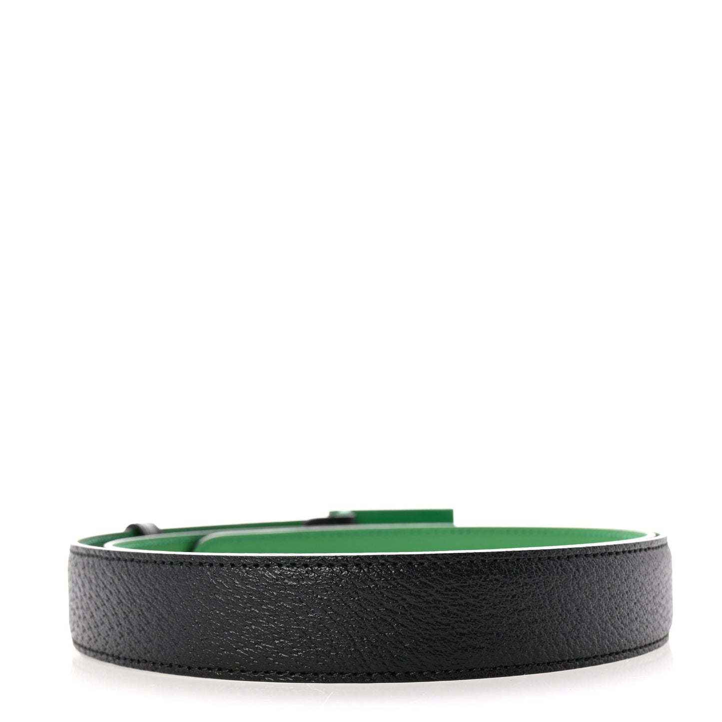 Textured Dollar Calfskin Square G 30mm Belt 100 40 Black Green