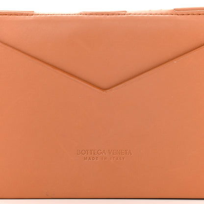 Bottega Veneta Calfskin Embossed Envelope Wallet Crossbody Bag Tan 7 of 10