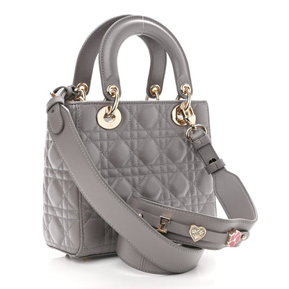Christian Dior Lambskin Cannage Small My ABCDior Lady Dior Grey 3 of 10