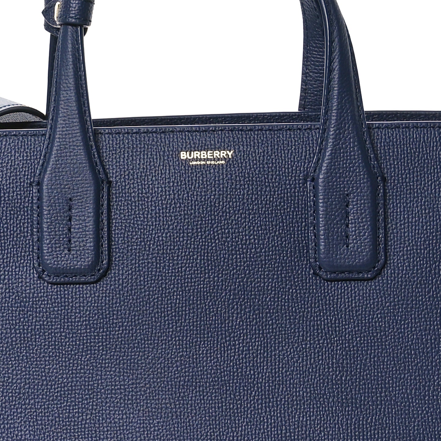 Derby Calfskin Vintage Check Medium Banner Tote Regency Blue