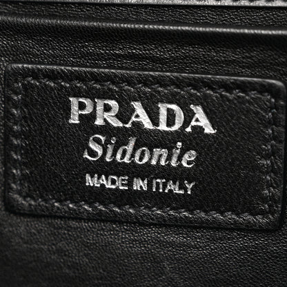 Prada City Calfskin Saffiano Sidonie Shoulder Bag Black 6 of 11