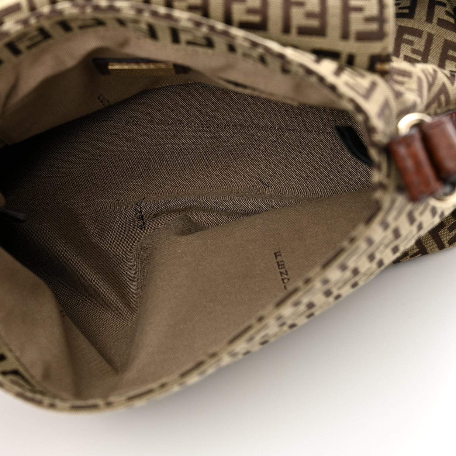 Fendi Zucchino Logo Shoulder Bag Tobacco 5 of 12