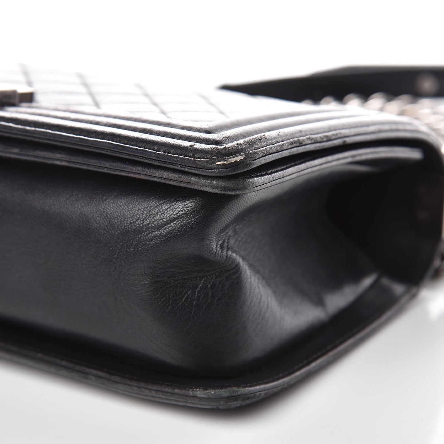 Lambskin Quilted Medium Boy Flap Black