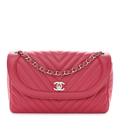 Chanel Lambskin Chevron Medium Single Flap Fuchsia 1 of 10