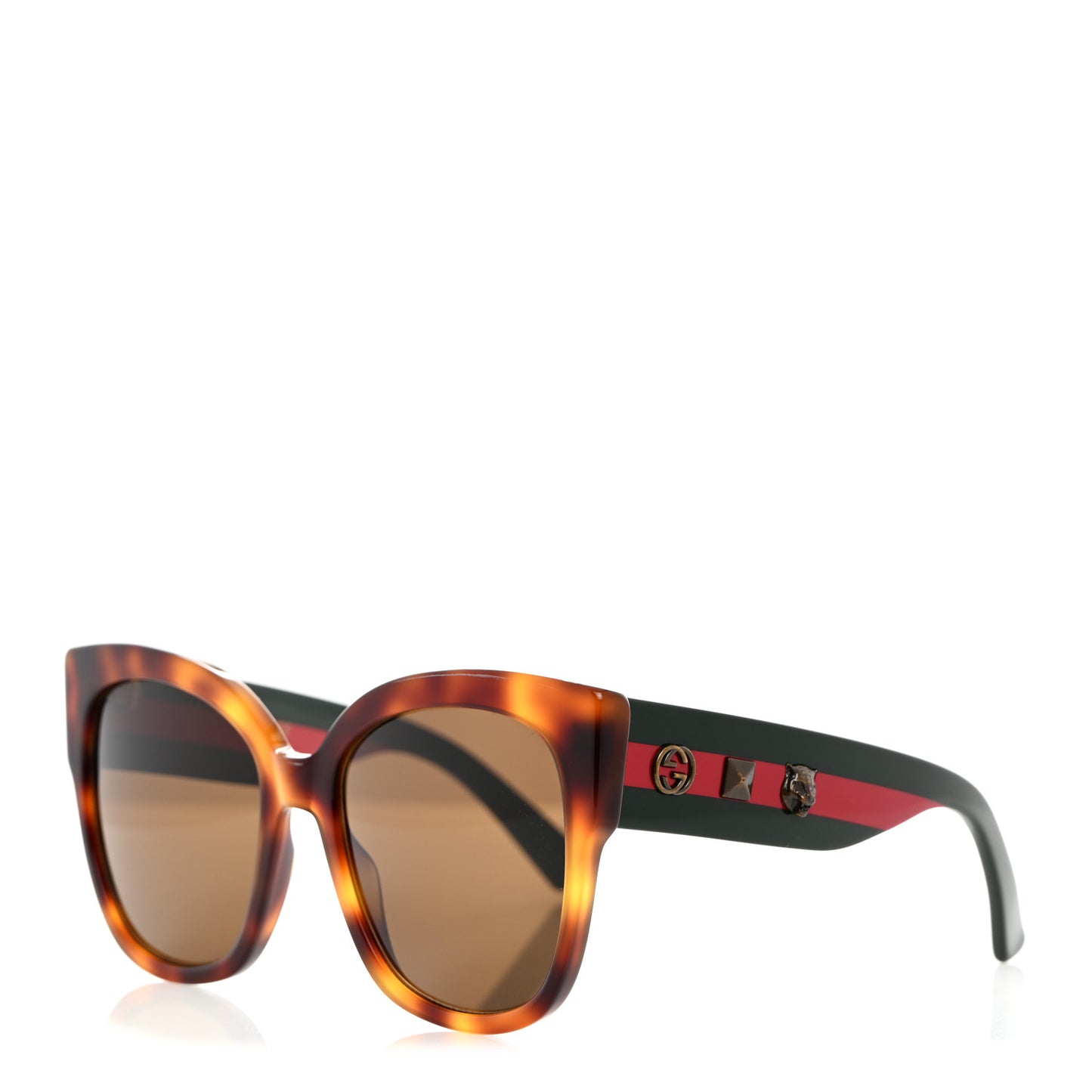 Square Frame Web Sunglasses GG0059S Black Tortoise