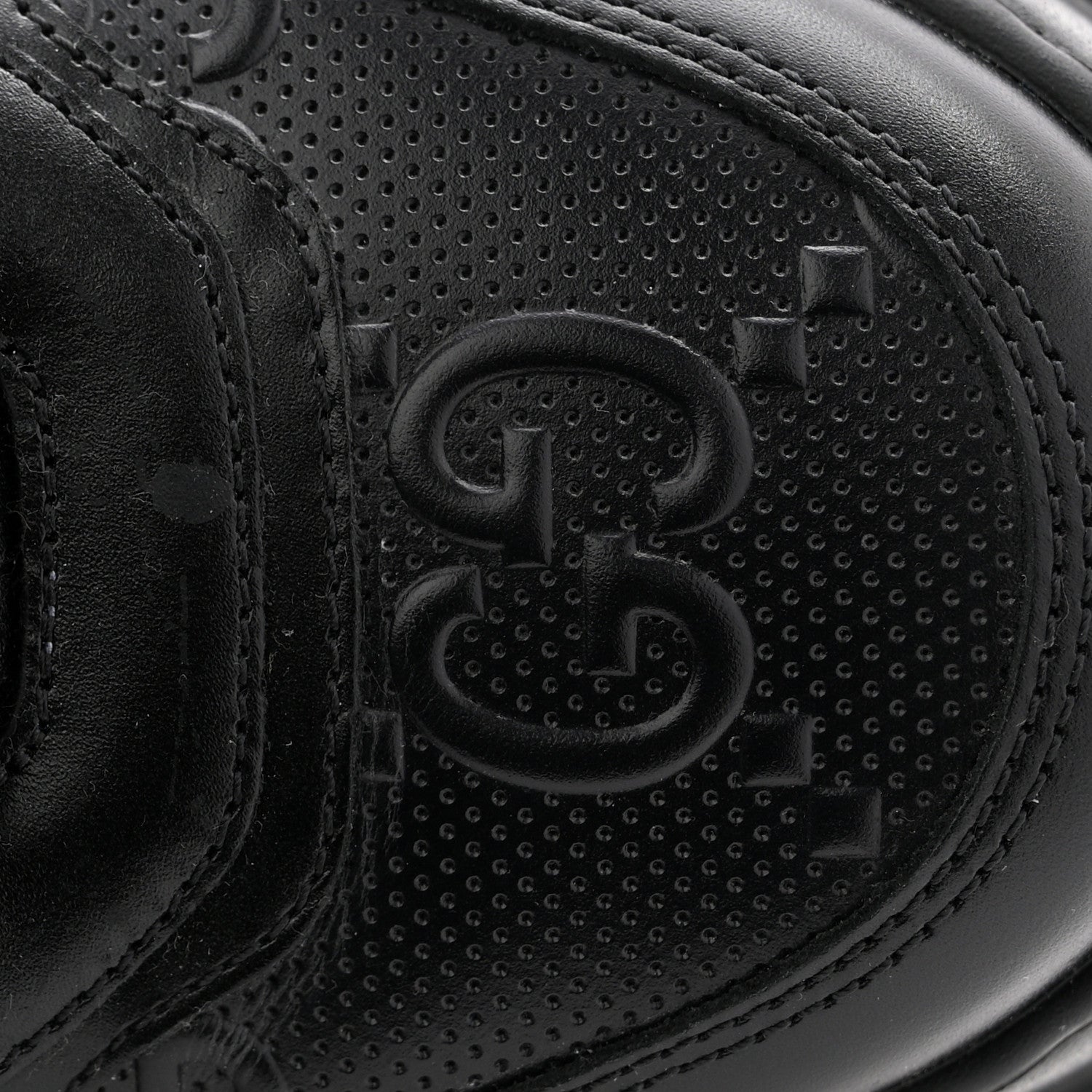 Gucci Calfskin GG Tennis Embossed Perforated Mens Interlocking G 55mm Sneakers 9 Black 8 of 9
