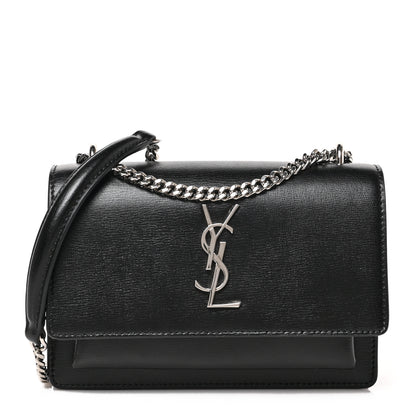 Saint Laurent Calfskin Monogram Sunset Chain Wallet Black 1 of 8