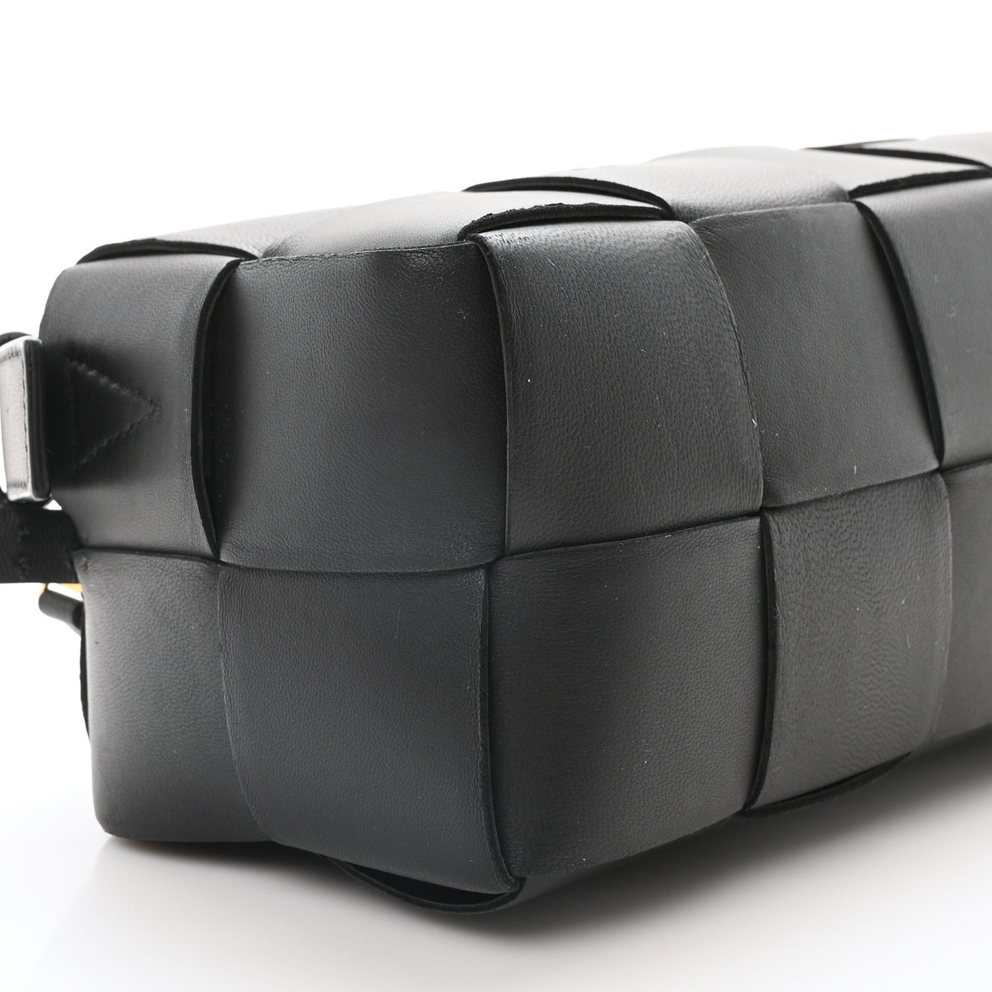 Lambskin Maxi Intrecciato Small Brick Cassette Bag Black