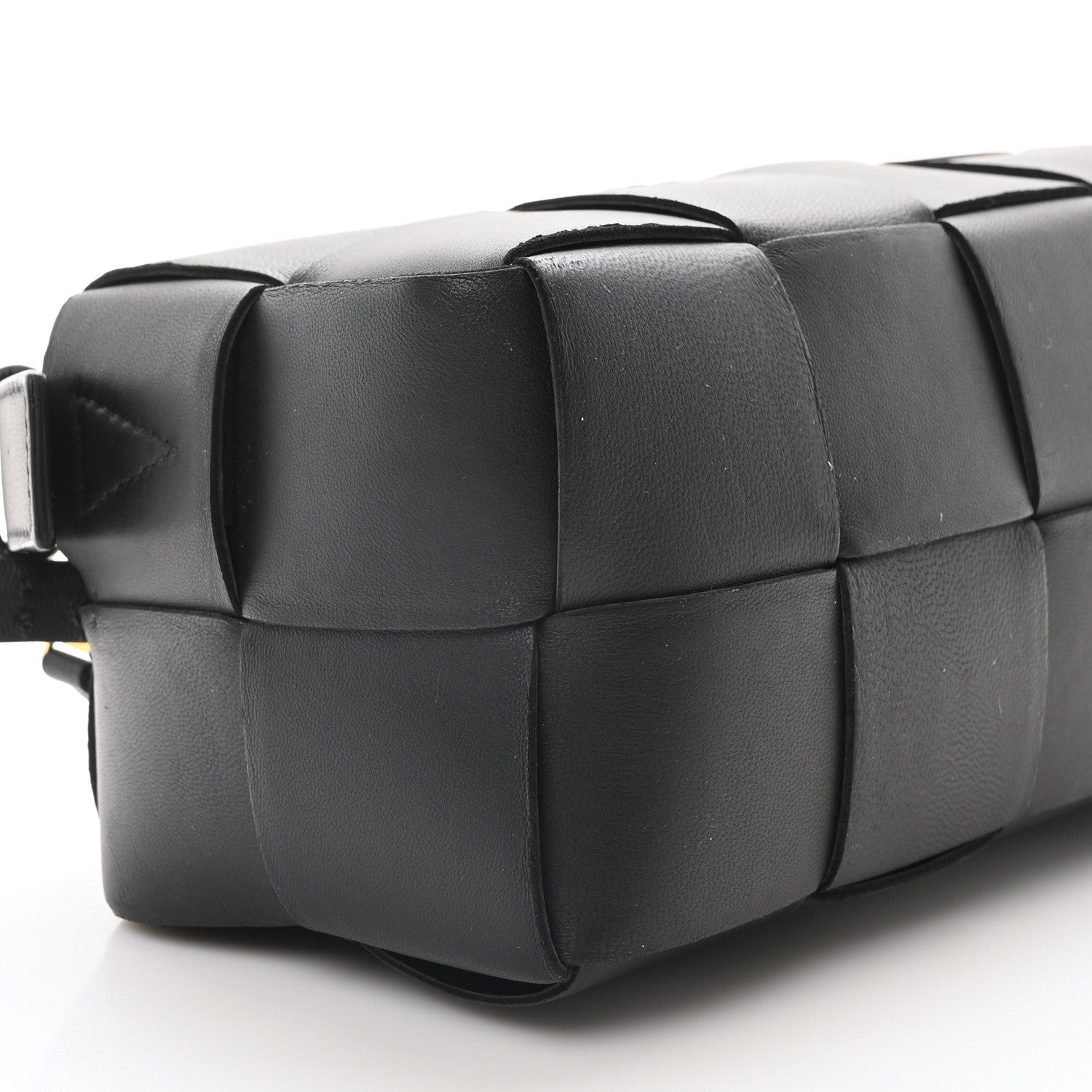 Bottega Veneta Lambskin Maxi Intrecciato Small Brick Cassette Bag Black 9 of 10