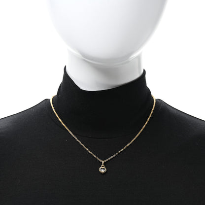 Chopard 18K Yellow Gold Diamond Happy Diamonds Icons Floating Heart Pendant Necklace 3 of 4