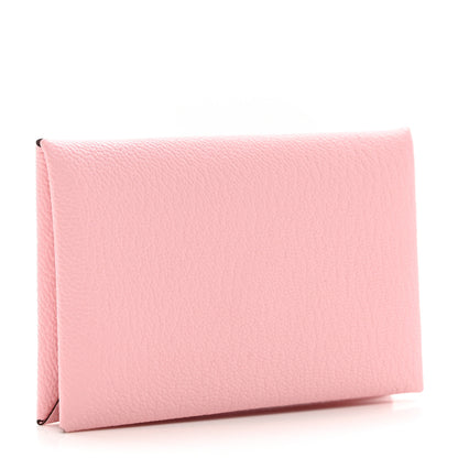Hermes Chevre Mysore Calvi Card Case Rose Sakura 3 of 7