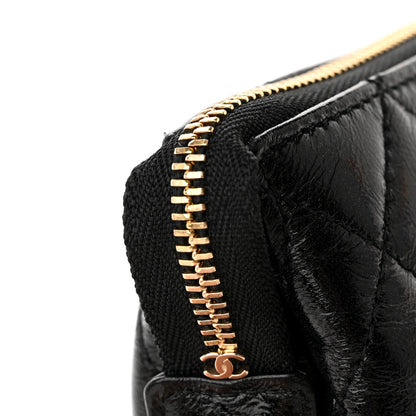 Chanel Shiny Crumpled Calfskin Quilted Clutch Bag Black 11 of 12