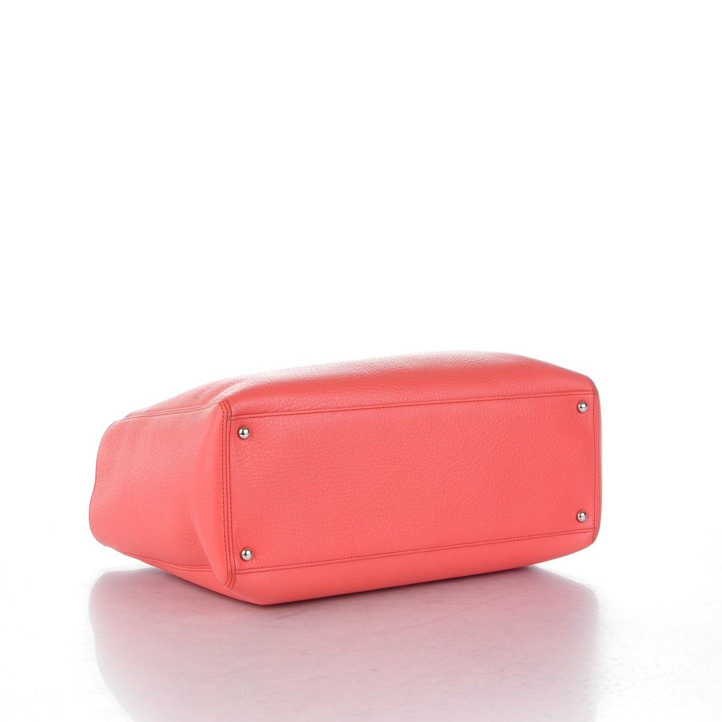 Calfskin Cerf Executive Shopper Tote Coral