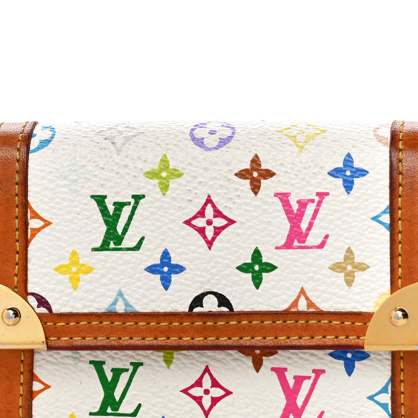 Monogram Multicolor Porte-Monnaie Plat Coin Purse White