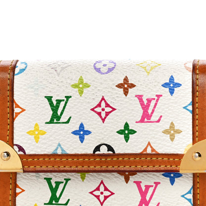 Louis Vuitton Monogram Multicolor Porte-Monnaie Plat Coin Purse White 5 of 16