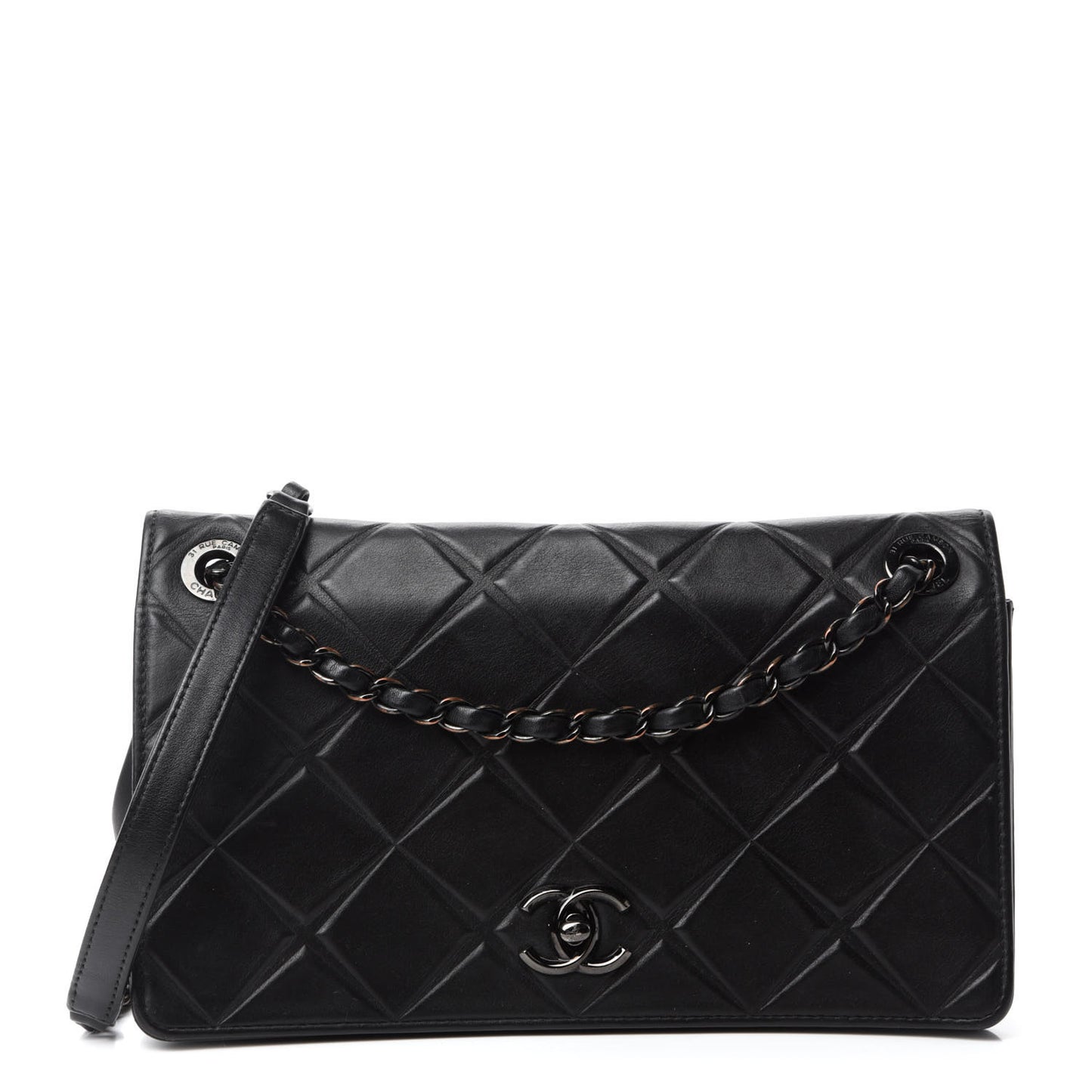 Calfskin Small Propeller Flap Black