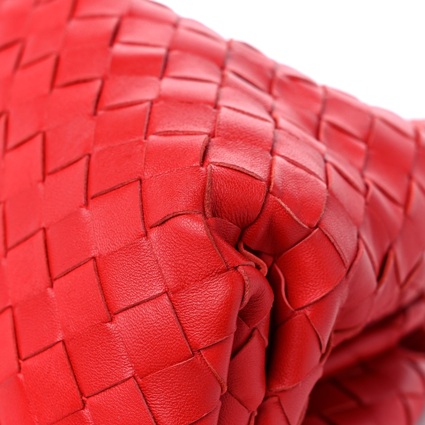 Nappa Maxi Intrecciato The Pouch Oversized Clutch Bright Red