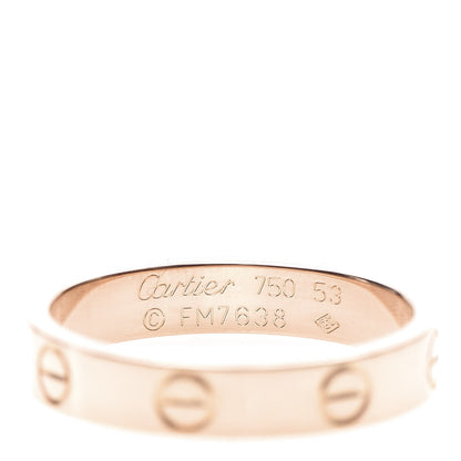 Cartier 18K Pink Gold 3.5mm LOVE Wedding Band Ring 53 6.5 4 of 5